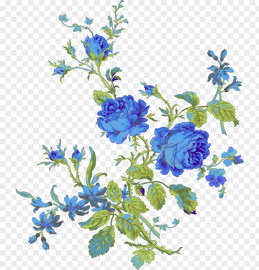 Floral Decoration Blue Flower Watercolor Painting Clip Art PNG