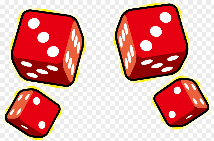 Red Creative Three-dimensional Dice Game PNG