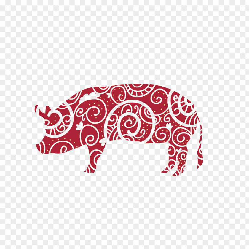 Zodiac Pig Chinese Astrology Illustration PNG