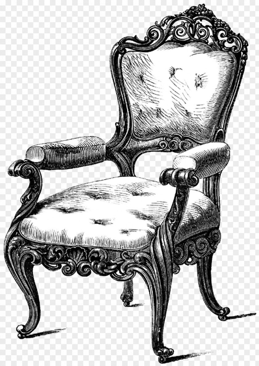 Armchair Table Chair Antique Furniture Drawing Couch PNG