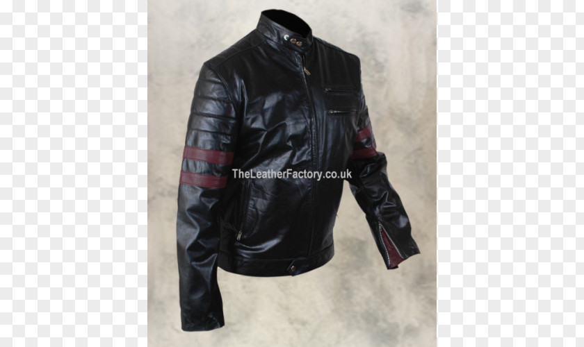 Stipes Leather Jacket PNG