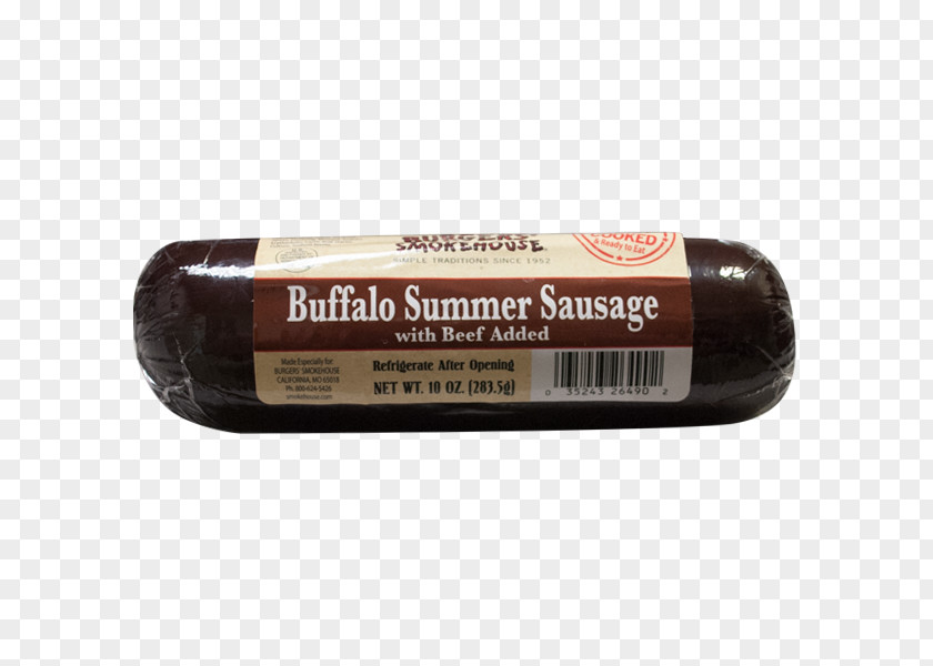 Bison Meat Summer Sausage Buffalo Water Ingredient PNG