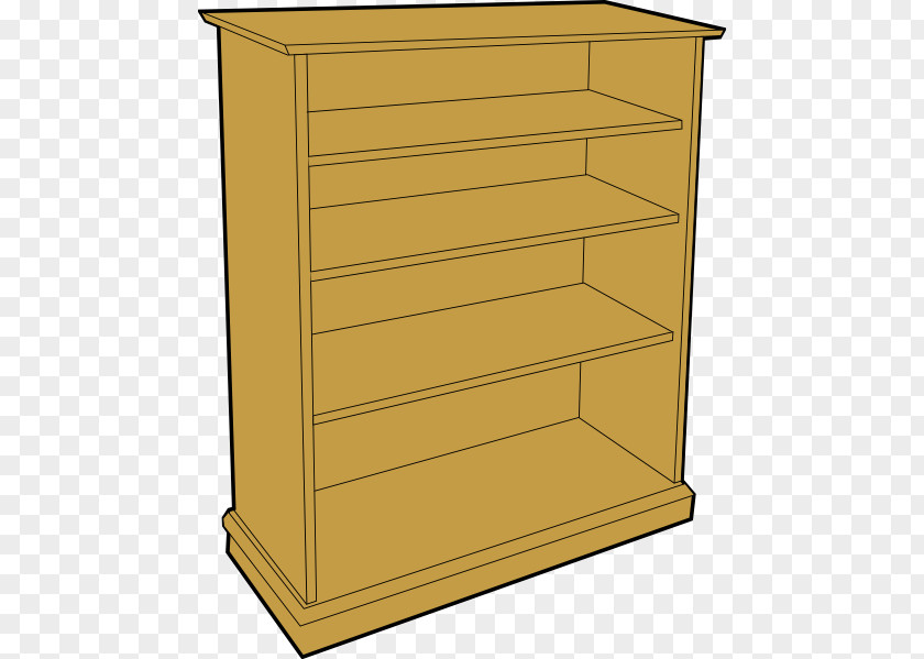 Cliparts Wood Cabinet Shelf Bookcase Library Clip Art PNG