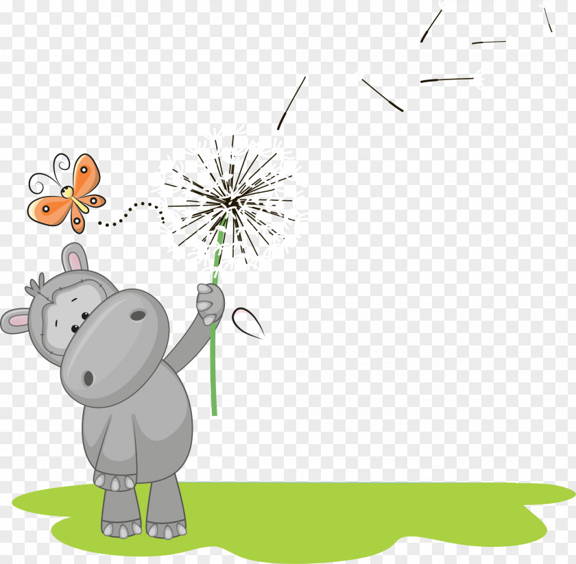 Hippo Dandelion Clip Art PNG
