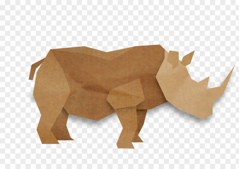 Rhino Kraft Paper Origami Crane Clip Art PNG
