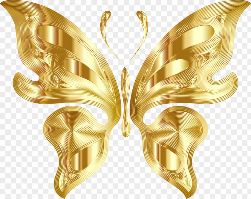 Spring Clipart Butterfly Gold Clip Art PNG