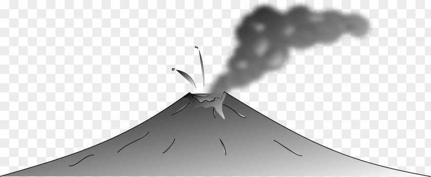 Volcano Black And White Clip Art PNG