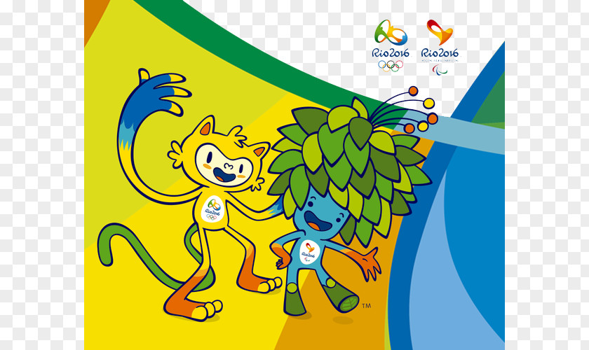 Rio Olympic Mascots Background 2016 Summer Olympics Paralympics De Janeiro Mascot Vinicius And Tom PNG