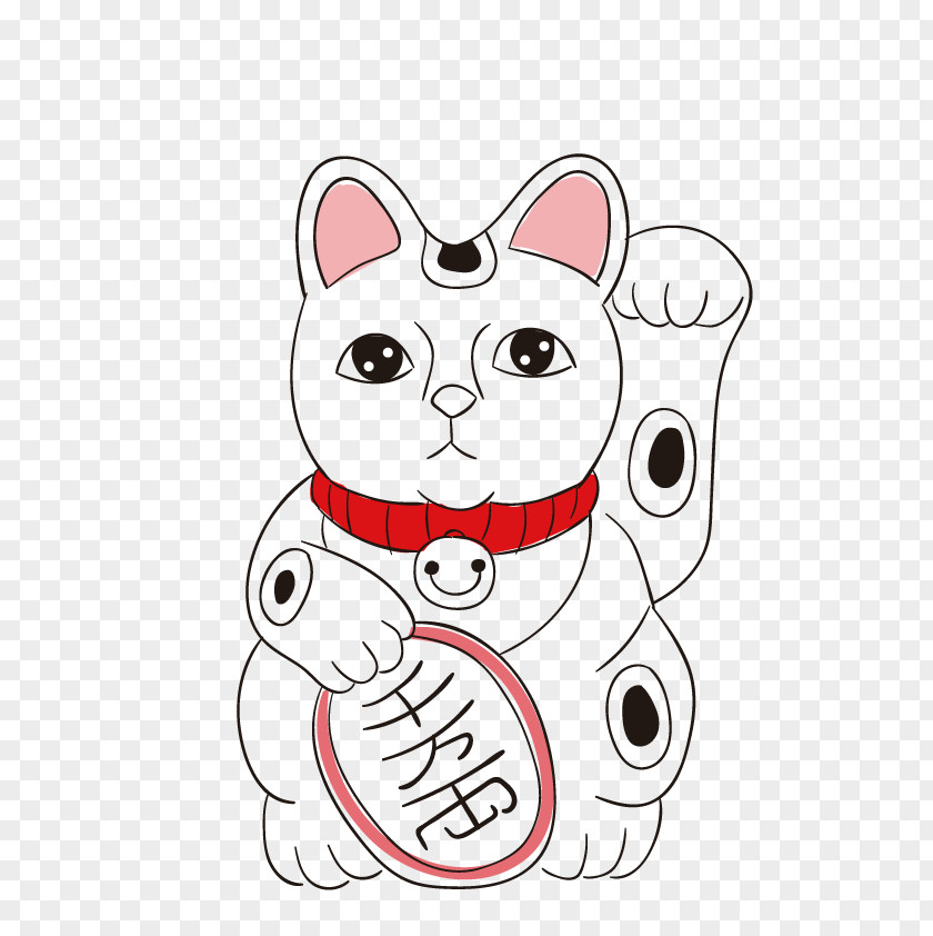 Vector Lucky Cat Whiskers Kitten Maneki-neko PNG