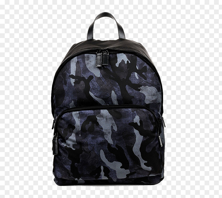 PRADA Prada Camouflage Blue Nylon Backpack Shoulder Bag Handbag Textile Luxury Goods PNG