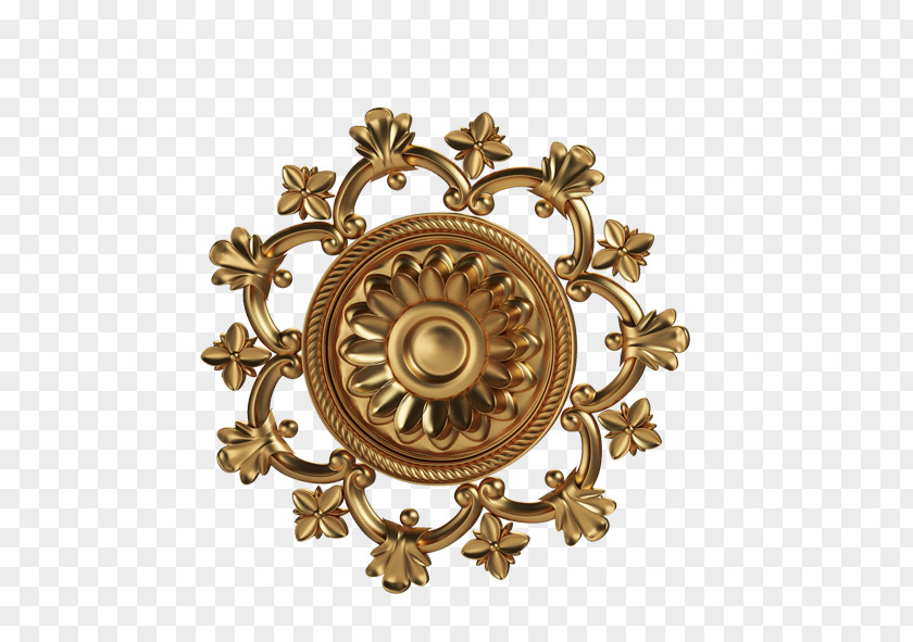 Gold Jewelry Motif Relief PNG