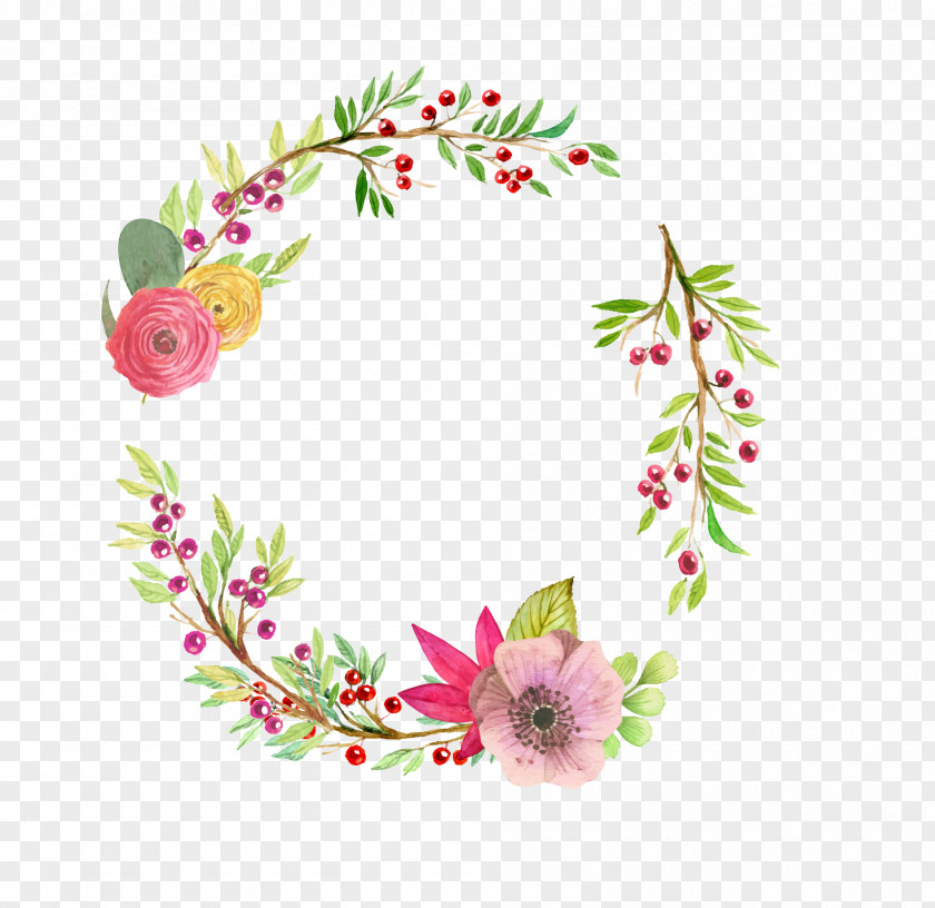 Hand-painted Wreaths PNG