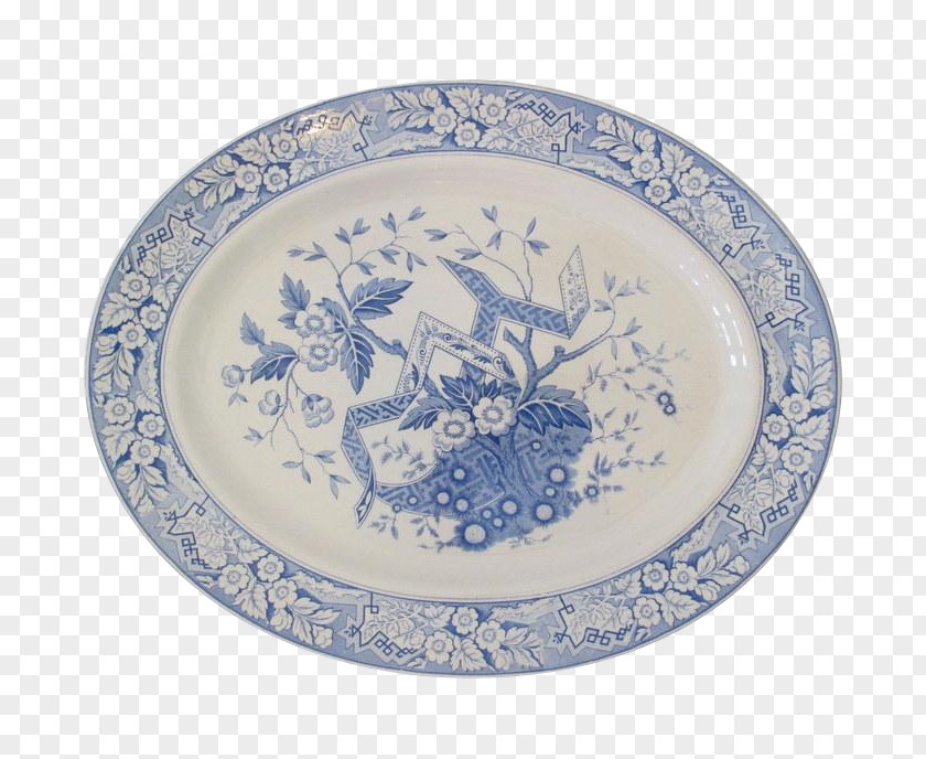 Plate Ceramic Blue And White Pottery Platter Tableware PNG