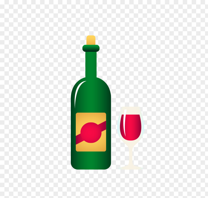 Red Wine Glass Bottle Liquid PNG