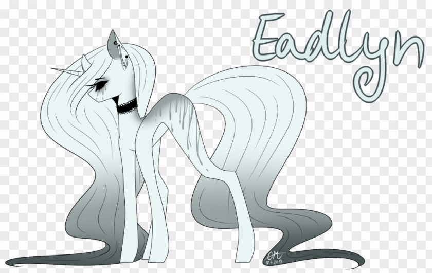 Midnight Sale Cat Design Sketch Horse Illustration PNG