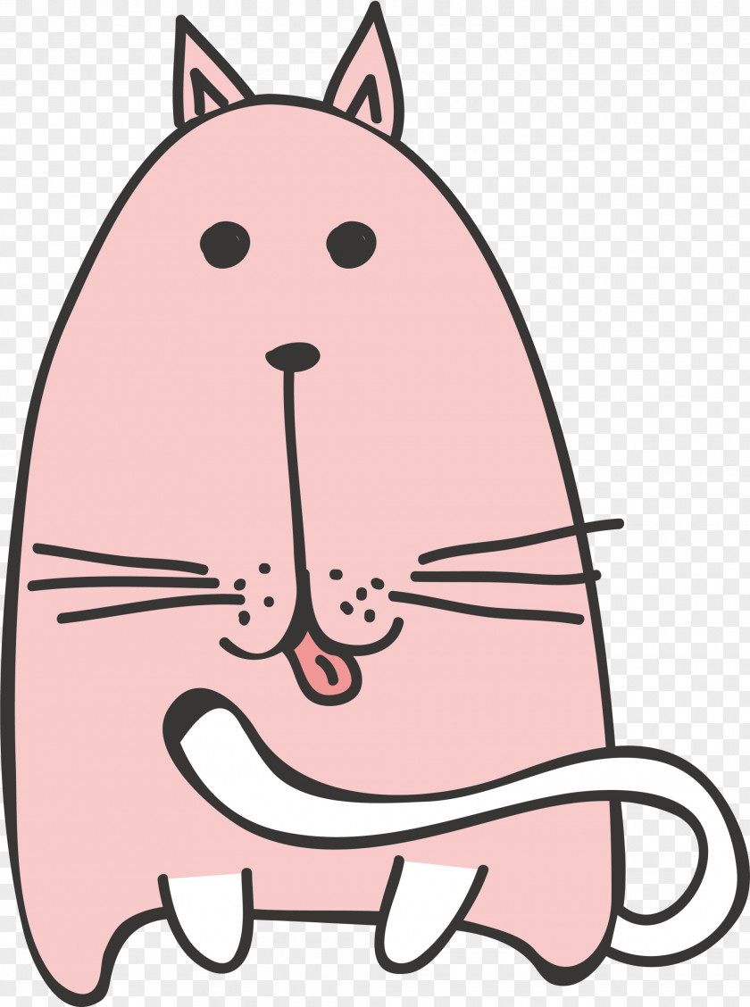Pink Cartoon Cat Whiskers Clip Art PNG