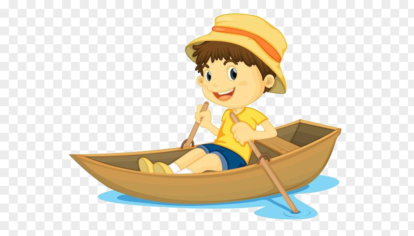 Cartoon Character Rowing Row, Row Your Boat Childrens Song Clip Art PNG