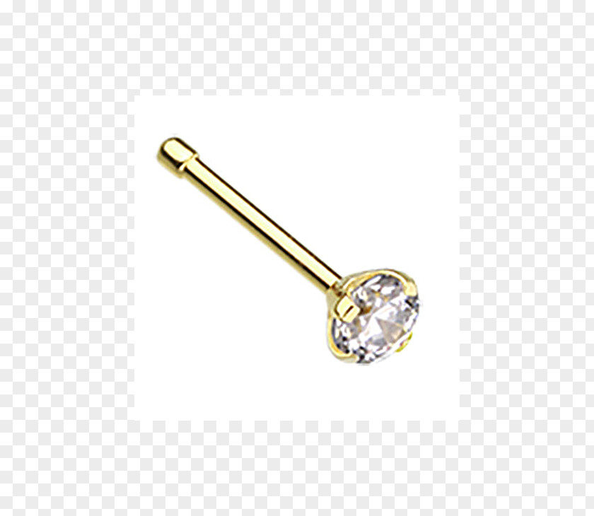 Gold Earring Nose Piercing Prong Setting PNG