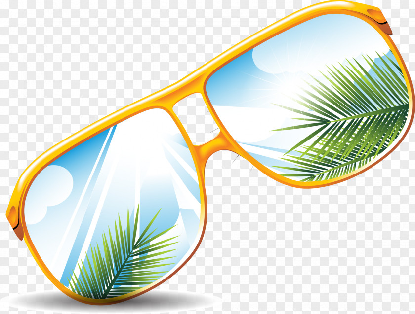 Vector Hand-painted Reflective Glasses Sunglasses Goggles Ray-Ban PNG