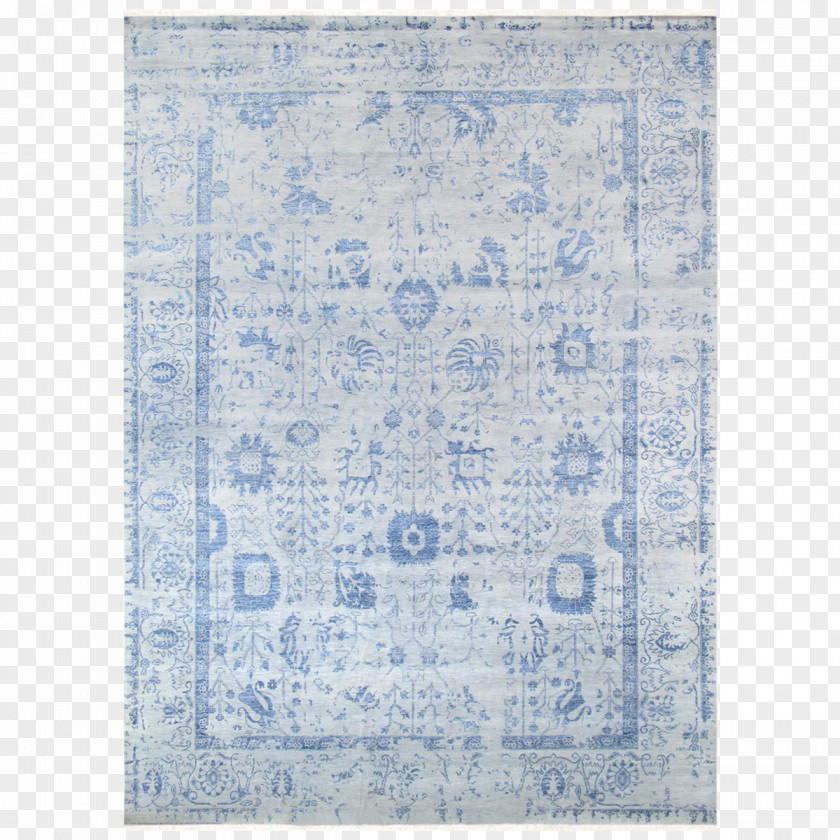 Carpet Blue Wool Silver Knot PNG