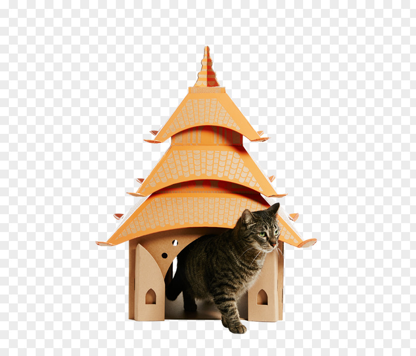 Cat Cardboard House Paper Building PNG