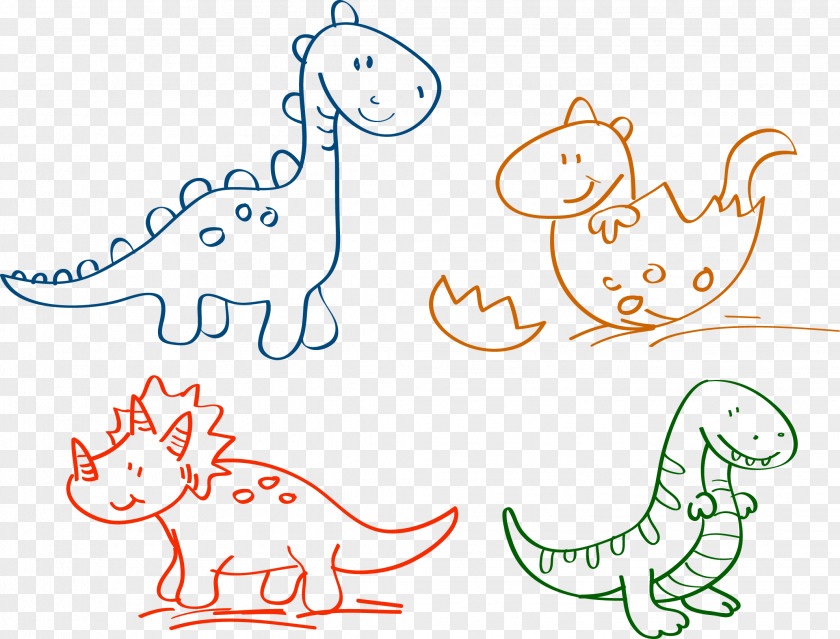 Vector Dinosaurs Cartoon Drawing Dinosaur Traditional Animation PNG
