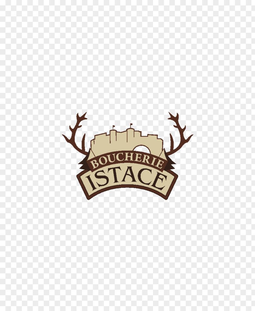 Reindeer Antler Logo Boucherie ISTACE Font PNG