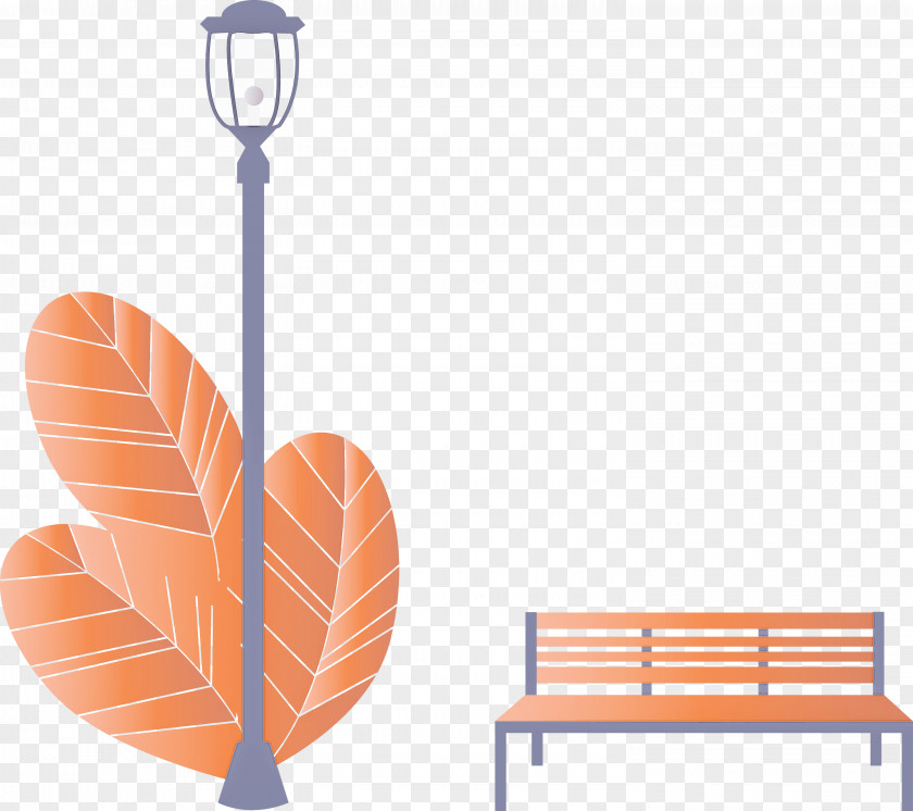 Street Light Park Bench PNG