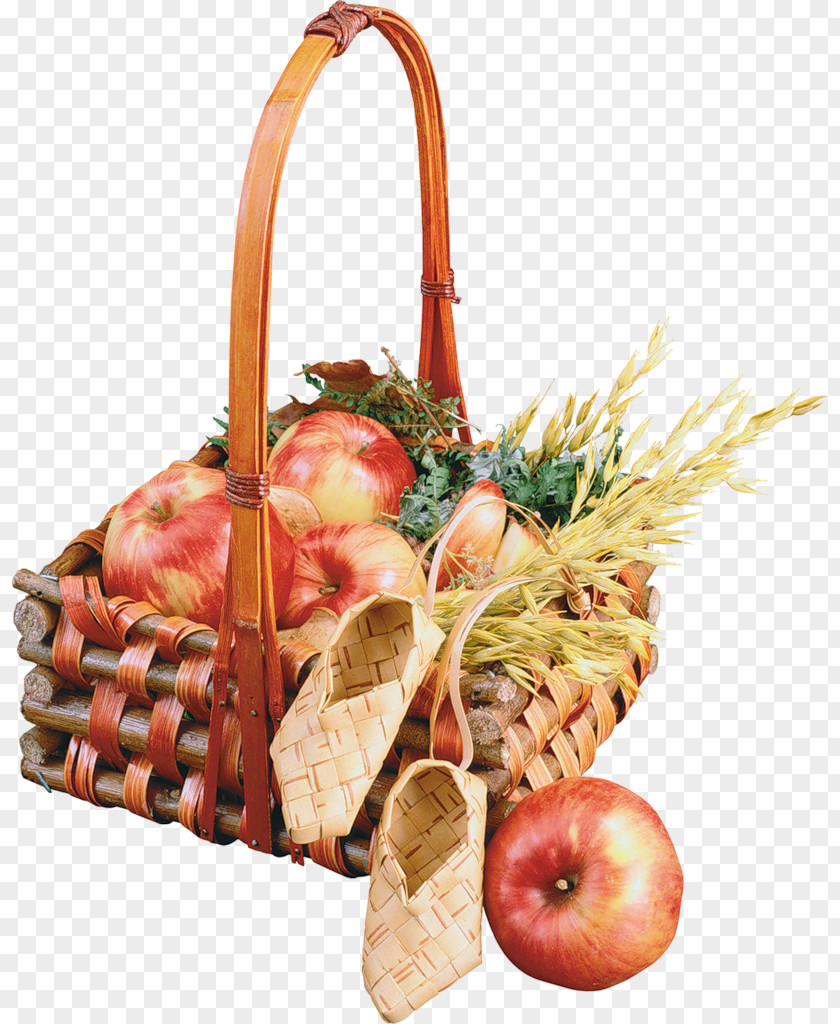 Bamboo Basket Of Apples Fruit Apple Clip Art PNG
