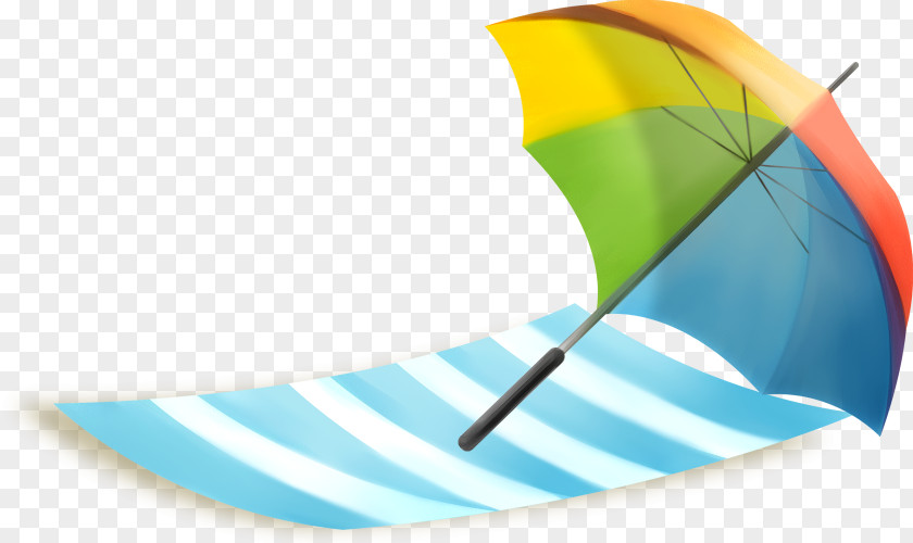 Cartoon Painted Umbrella Beach Illustration PNG