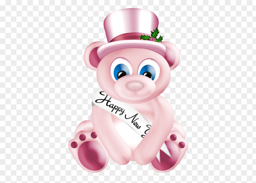 Cartoon Pink Bear Animation Drawing PNG