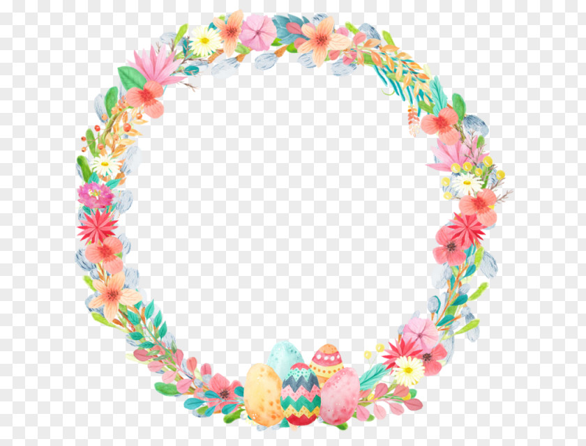 Blue Wreath Easter Sticker PNG