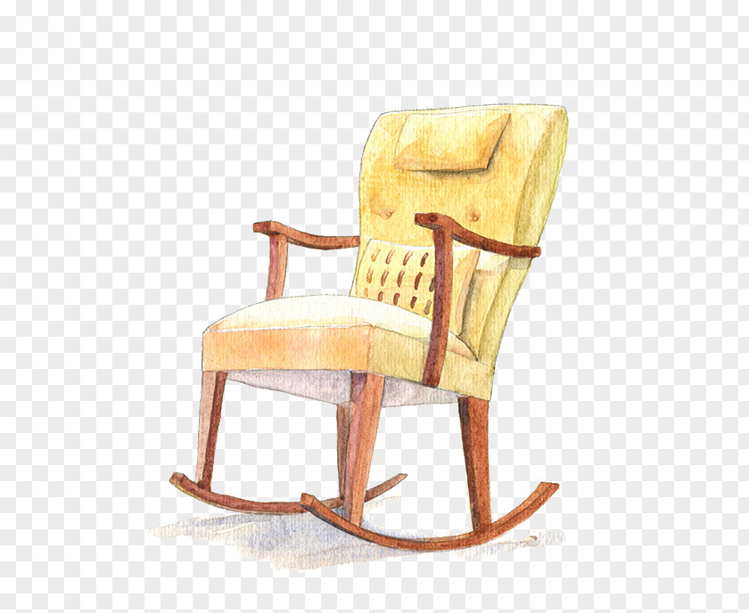 Yellow Rocking Chair Computer File PNG