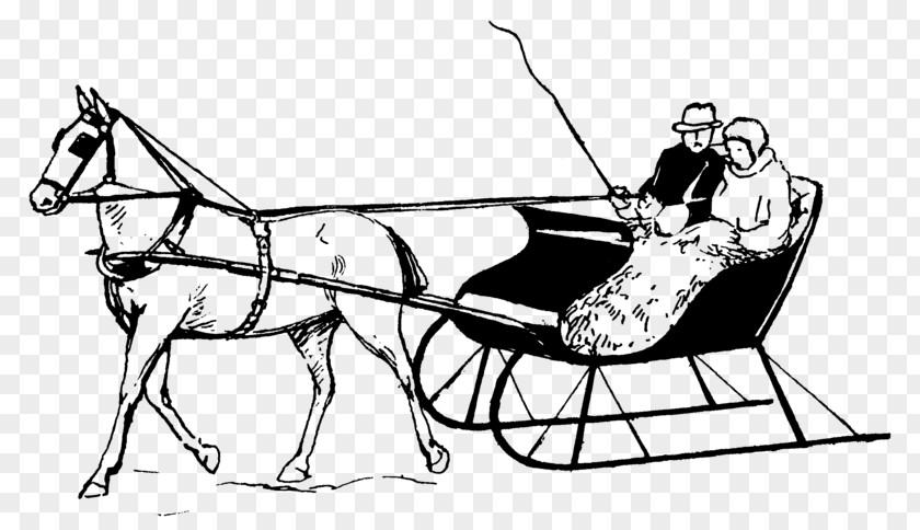 Horse-drawn Vehicle Sled Pferdeschlitten Drawing PNG