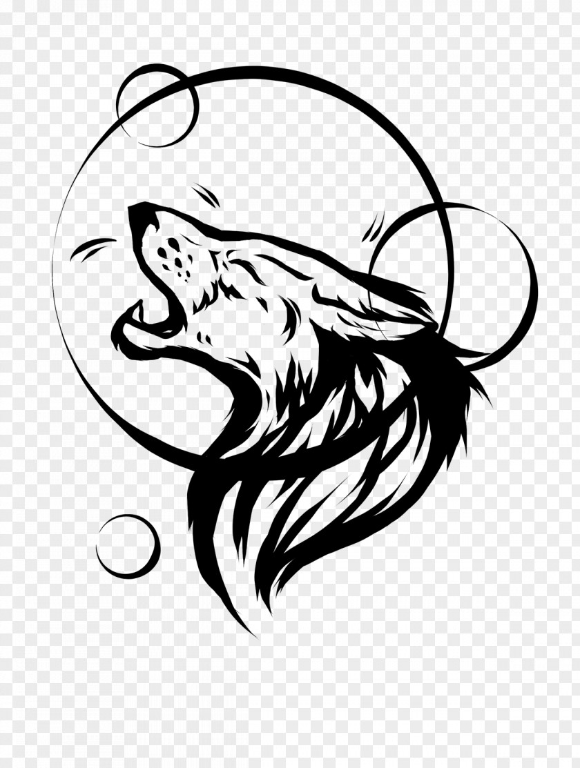 Howling Vector Tattoo Drawing Dog PNG