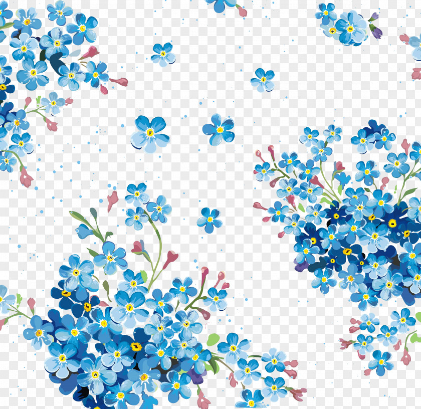 Small Hand-painted Floral Background Apple Flower Petal Pedicel PNG