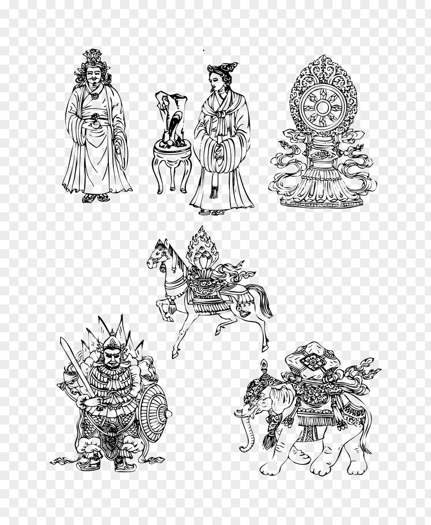 Vector Material Elements Of Tibetan Buddhism People Culture PNG