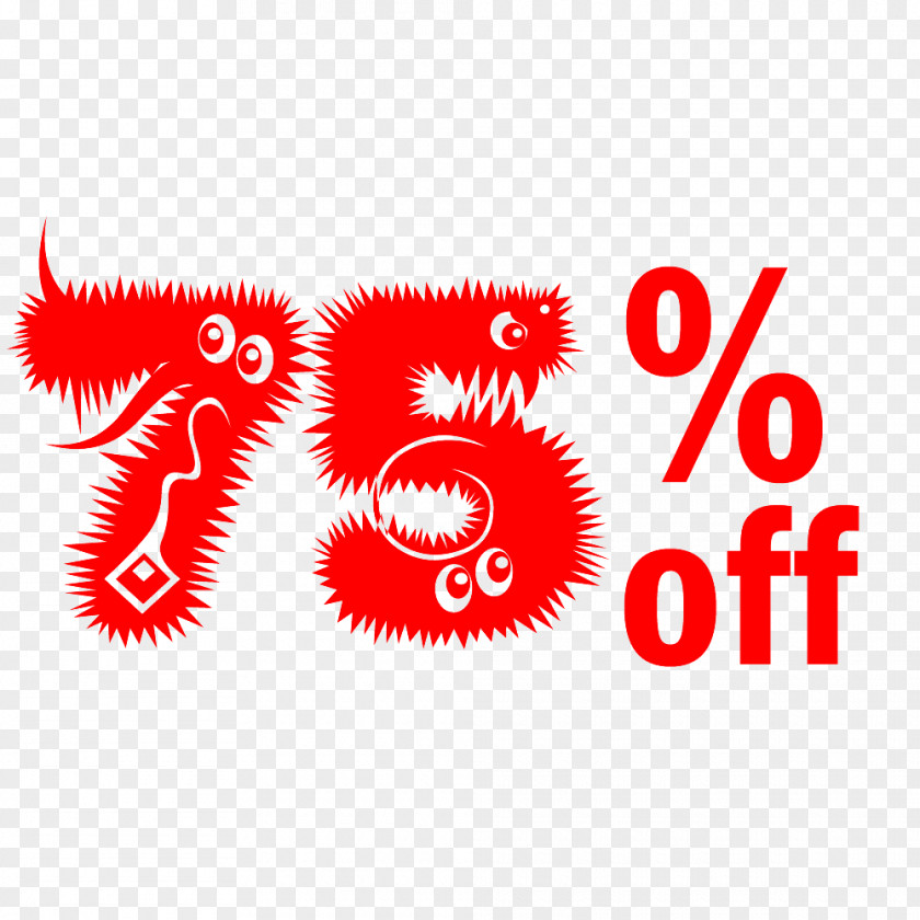 Cute Hairy Halloween 75% Off Discount Tag. PNG