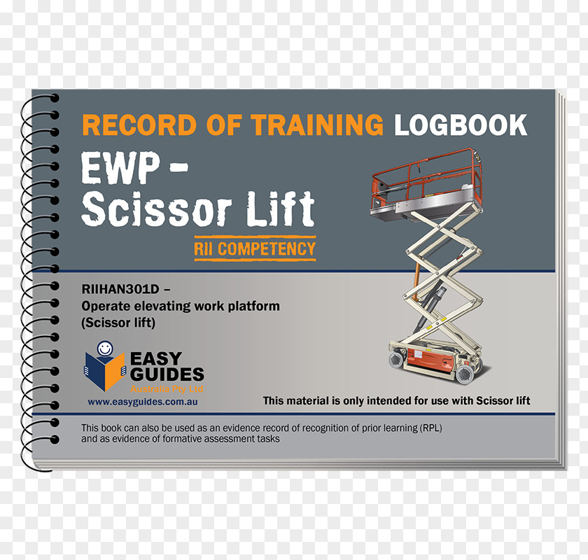 Scissor Lift Aerial Work Platform Elevator Logbook Training Forklift PNG