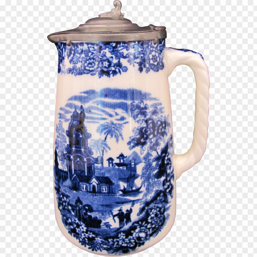 Mug Jug Blue And White Pottery Ceramic Cobalt PNG
