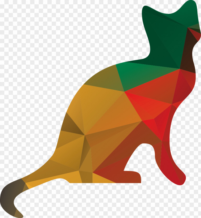 Vector Polygons Cat Drawing Clip Art PNG