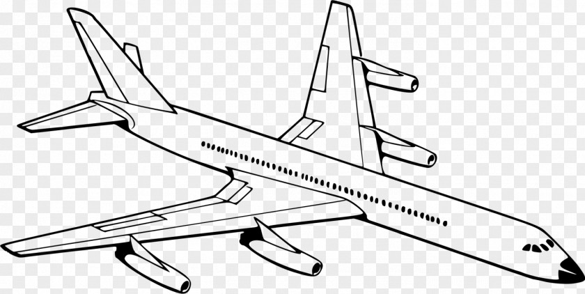 Airplane Aircraft Drawing Black And White Clip Art PNG