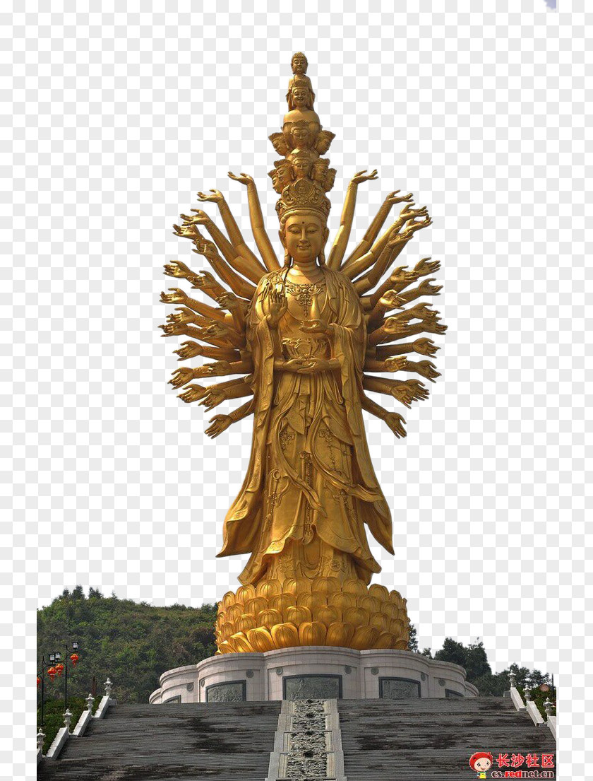 Golden Buddha Guan Yin Of The South Sea Sanya Guishan Guanyin Hall PNG