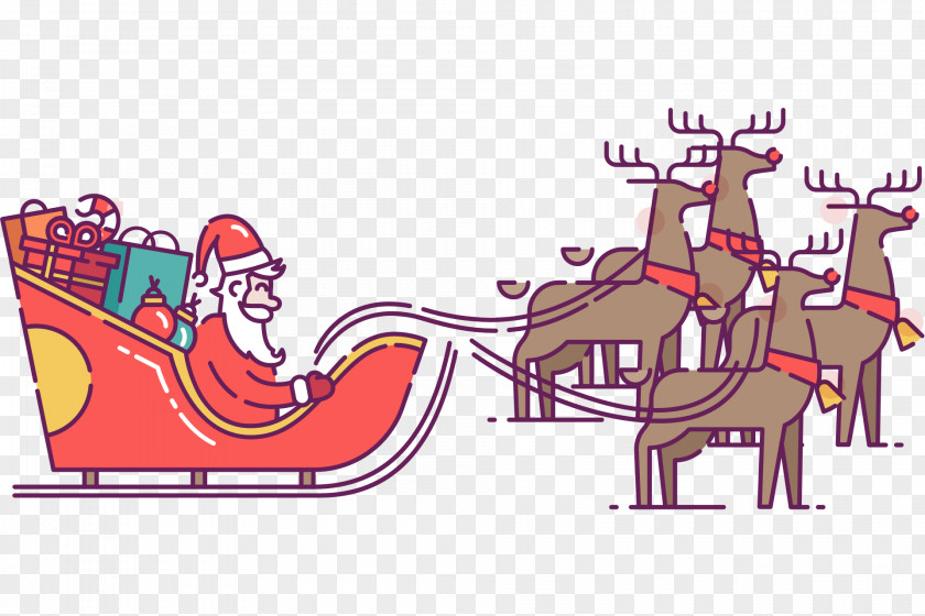 Santa Claus Claus's Reindeer Christmas Day Clip Art PNG