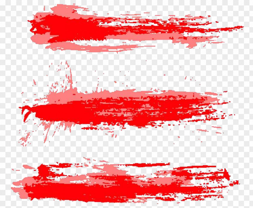 Strip Of Blood Residue Ink Brush Red PNG