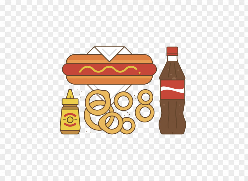 Cartoon Hot Dog Coke Coca-Cola PNG