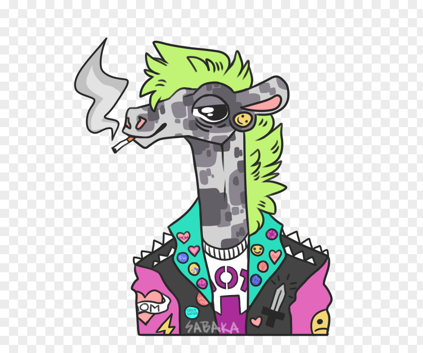 Giraffe Horse Character Clip Art PNG