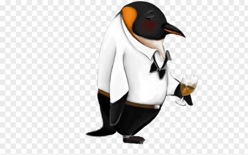 Drunk King Penguin Fighting Clip Art PNG