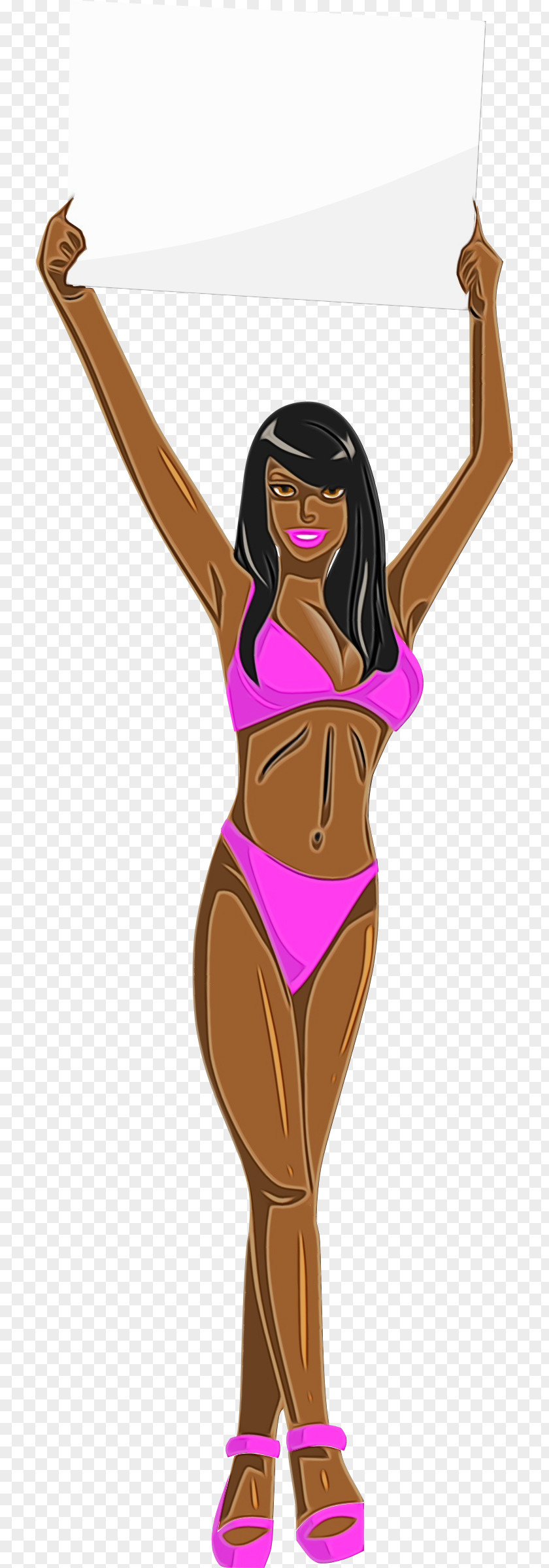 Fictional Character Bikini Cartoon Brown Muscle Hair Long PNG