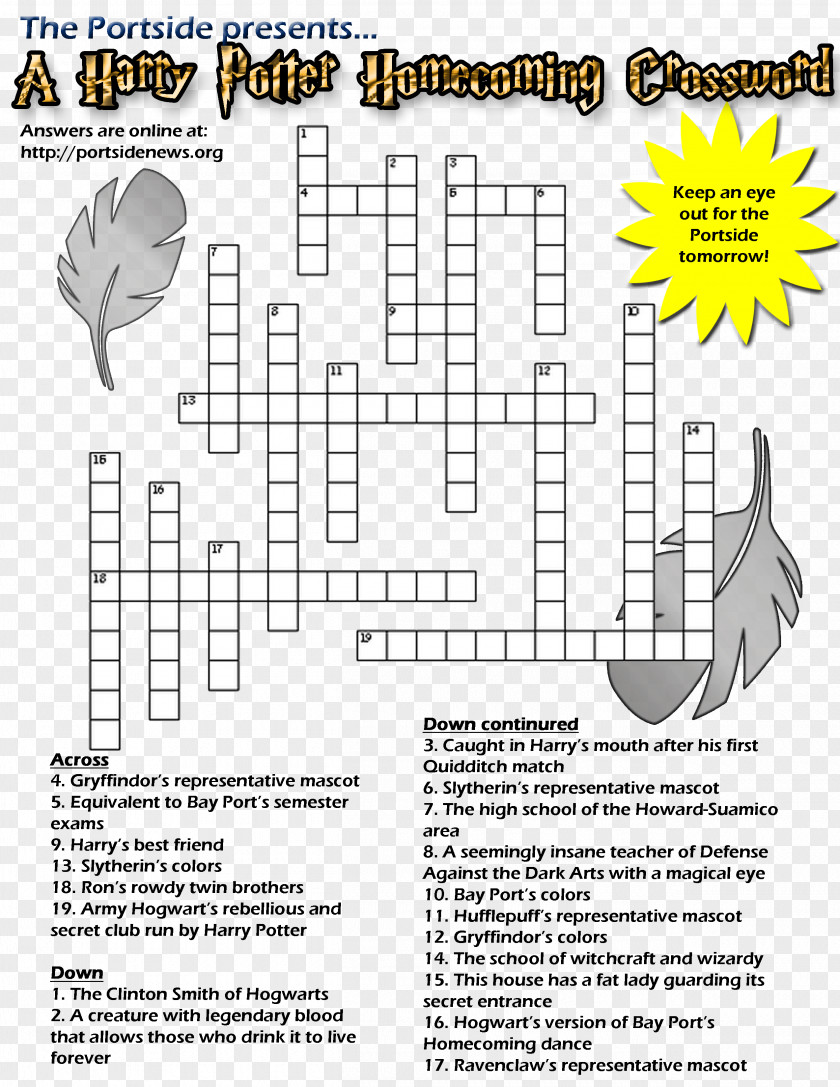 Some Counterintelligence Targets Crossword Harry Potter: Hogwarts Mystery Puzzle Word Search Game PNG